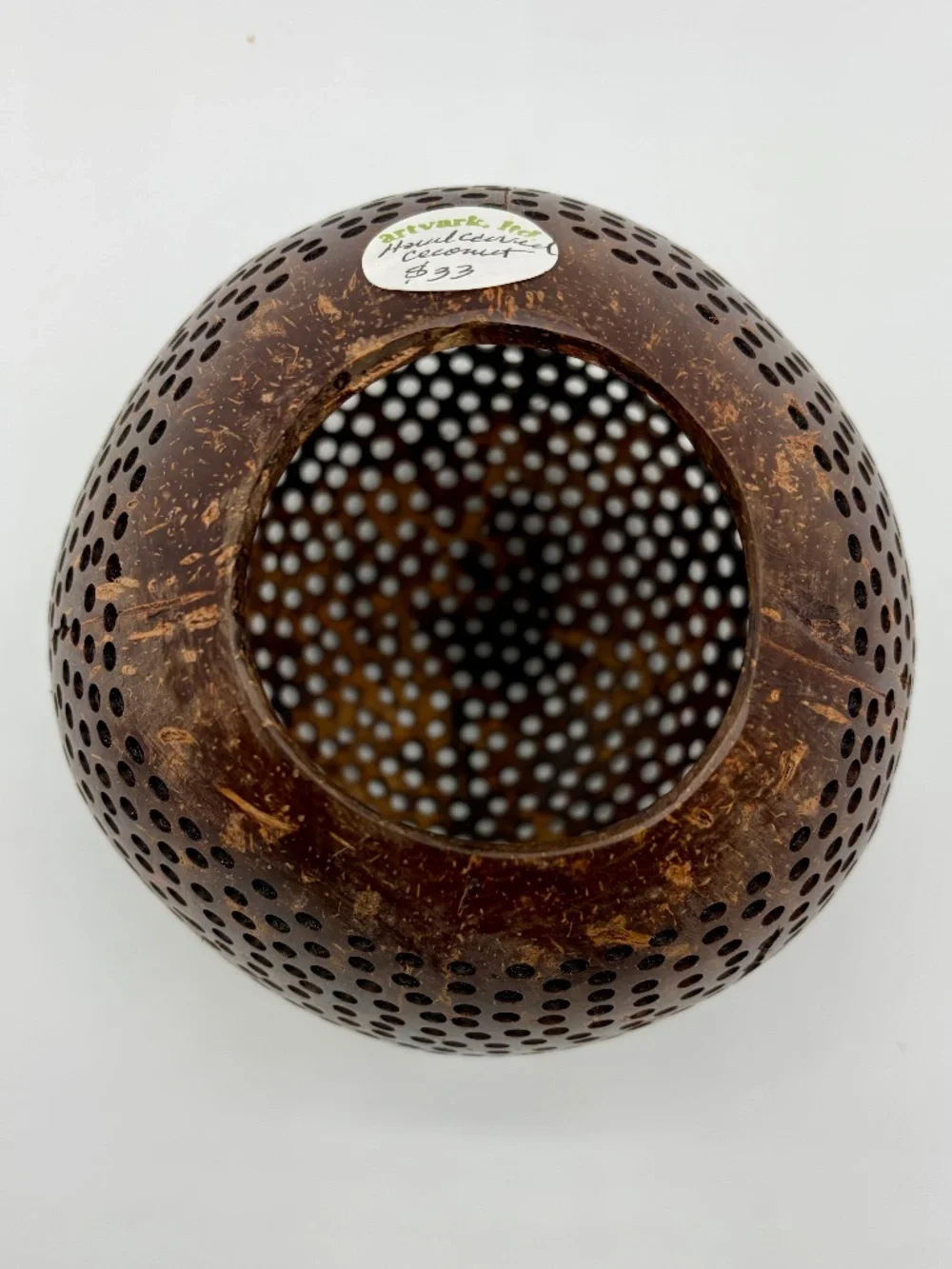 Hand Carved Coconut Shell NWT
